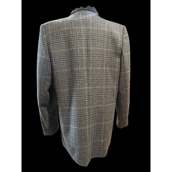David N Vintage Glen Plaid Blazer Men Velvet Collar scandinavian estate tweed - Picture 7 of 10